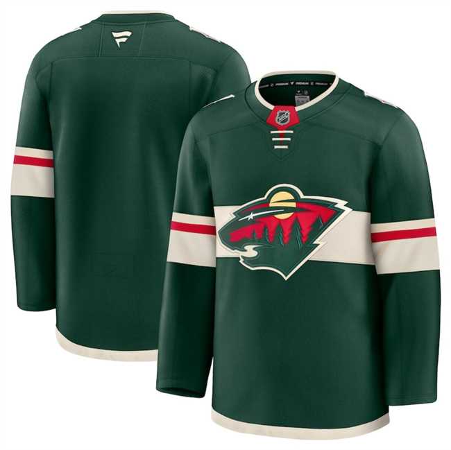Men%27s Minnesota Wild Custom Green 2024-25 Home Stitched Hockey Jersey
